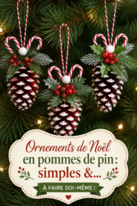 Décorations de Noël en pommes de pin faits maison, style bohème