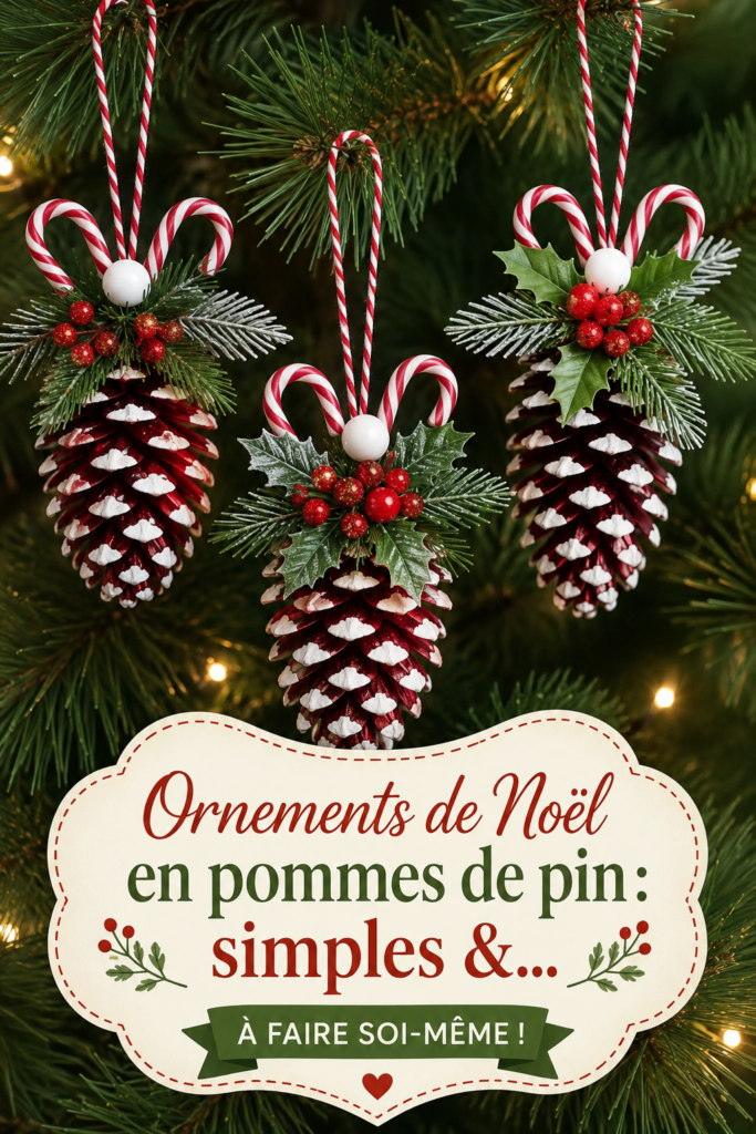 Décorations de Noël en pommes de pin faits maison, style bohème