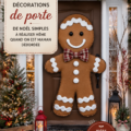 Décoration de porte de Noël simple et bohème avec des éléments naturels