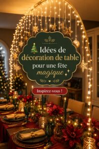Une table de fête joliment décorée dans un style bohème pour Noël, avec des motifs rustiques et des éléments naturels.