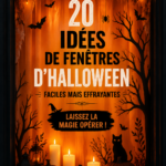 Fenêtres décorées pour Halloween avec des motifs créatifs et colorés.