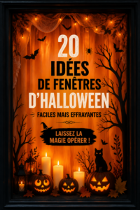 Fenêtres décorées pour Halloween avec des motifs créatifs et colorés.