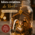 Artisanat de Noël fait main sur une table en bois - décoration intérieure bohème