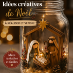 Artisanat de Noël fait main sur une table en bois - décoration intérieure bohème
