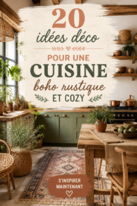 Une cuisine chaleureuse au style bohème avec des éléments en bois et des textiles doux