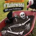 Décorations d'Halloween DIY colorées dans un jardin bohème