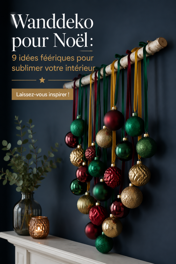 Décoration murale bohème pour Noël avec des éléments naturels et chaleureux.