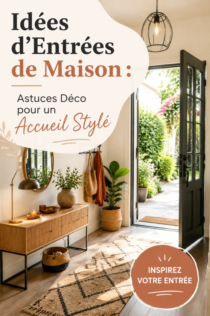 Une entrée de maison décorée dans un style bohème, accueillante et colorée.