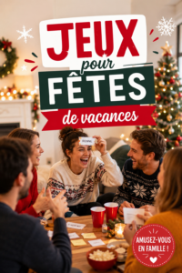 Des familles riant ensemble autour d'une table de jeux pendant une fête