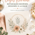 Un logo floral bohème dessiné à la main, qui capte l'attention avec des motifs doux et naturels.