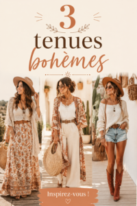 Photo d'une femme portant une tenue bohème chic, avec une ambiance chaleureuse.