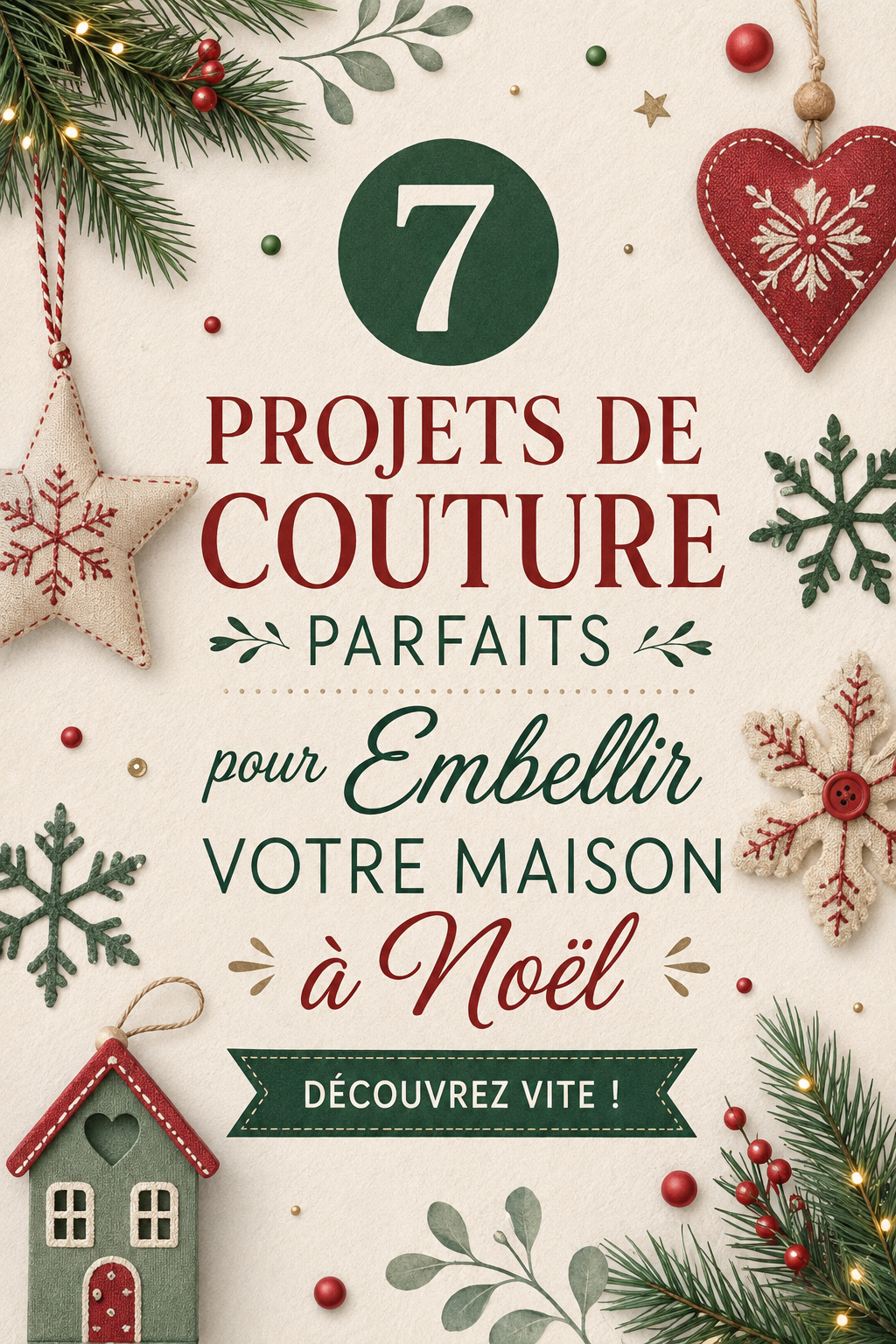 Une maison décorée pour Noël avec des créations en tissu de style bohème