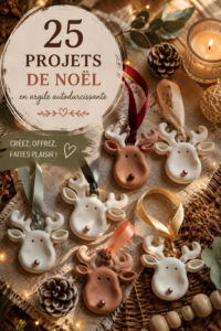 Projets créatifs en argile autodurcissante pour Noël dans un style bohème.