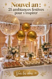 Ambiance de fête avec une décoration intérieure bohème chaleureuse pour le Nouvel An.