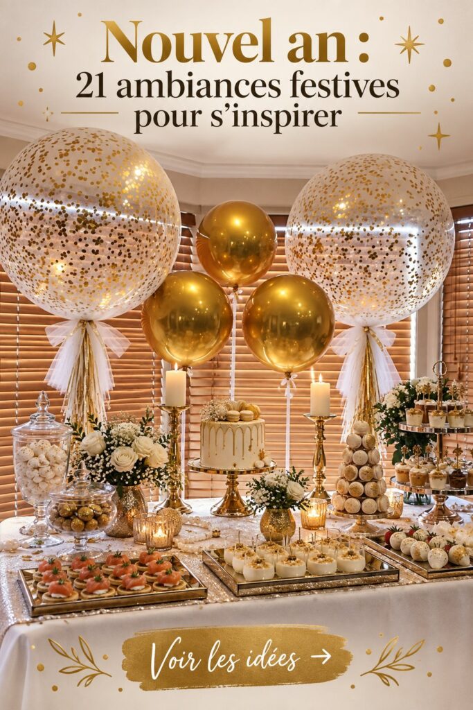 Ambiance de fête avec une décoration intérieure bohème chaleureuse pour le Nouvel An.