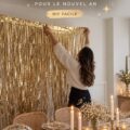 Arrière-plan doré étincelant pour une ambiance festive chaleureuse pour le Nouvel An.