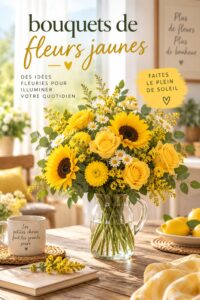 Un beau bouquet de fleurs jaunes dans un vase décoratif dans un intérieur bohème