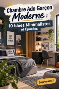 Chambre ado garçon moderne avec décoration épurée et fonctionnelle