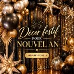 Décor festif pour le Nouvel An avec des éléments bohèmes dans un salon chaleureux