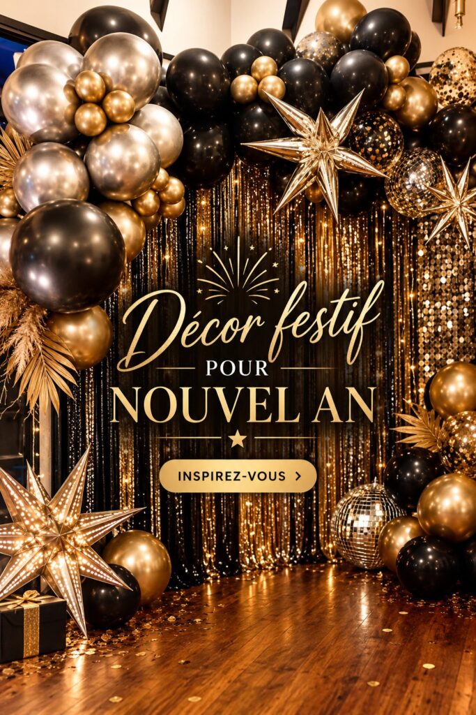 Décor festif pour le Nouvel An avec des éléments bohèmes dans un salon chaleureux