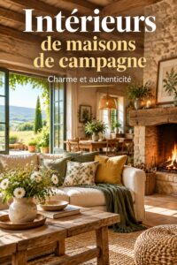 Maison de campagne avec une décoration intérieure bohème et chaleureuse