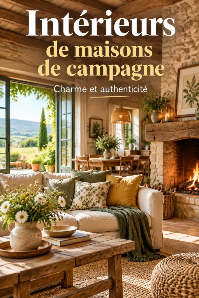 Maison de campagne avec une décoration intérieure bohème et chaleureuse