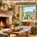 Une maison rurale décorée dans un style bohème, avec des éléments naturels et des couleurs chaleureuses.