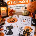 Exemples de dessins d'Halloween à imprimer pour une décoration festive.
