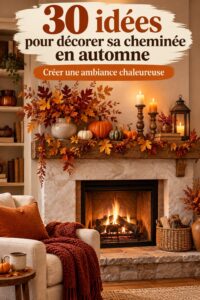 Manteau décoré d'objets naturels et de textiles chaleureux pour l'automne