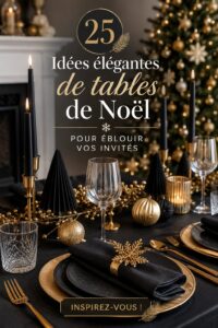 Une élégante table de Noël décorée avec des éléments bohèmes et festifs.