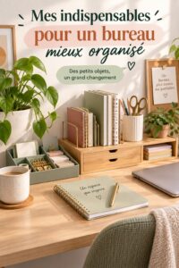 Bureau décoré dans un style bohème avec plantes et accessoires colorés