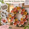 Un plateau d'œufs coloré transformé en objet de décoration bohème sur une table en bois.