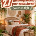 Chambre bohème chaleureuse avec des éléments décoratifs apaisants