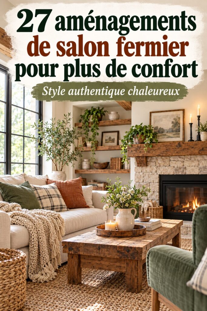 Aménagement d'un salon fermier cosy avec de la décoration chaleureuse