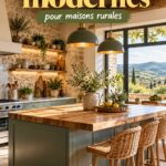 Cuisine moderne au style bohème avec des touches naturelles