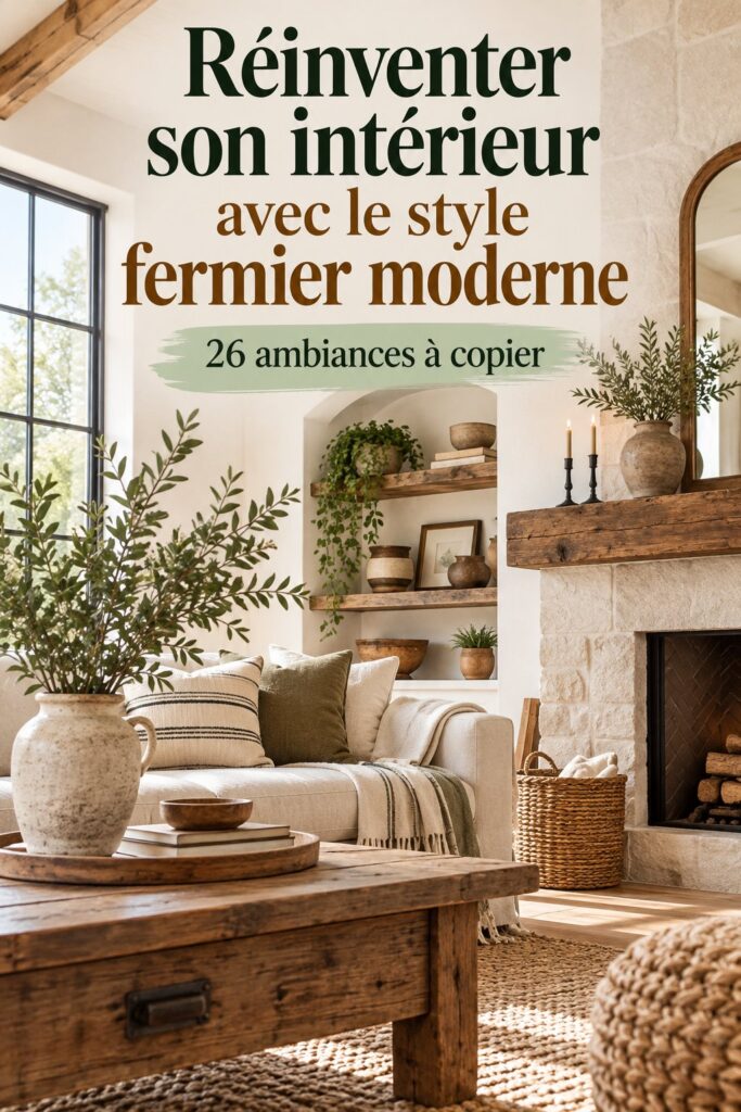 Intérieur chaleureux avec des éléments de décoration style fermier moderne