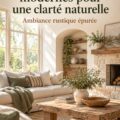 Salon moderne dans un style fermier avec lumière naturelle